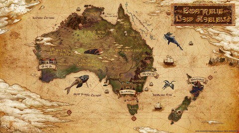 【FF14】オセアニアDC「Materia」の公開を記念してオーストラリアとニュージーランドのFF14マップ風の地図が配布！高解像度版のDLもできるぞ！