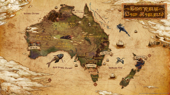 【FF14】オセアニアDCオープンを記念してエオルゼア全図風のオーストラリア＆ニュージーランド地図が公開！