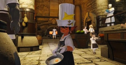 【FF14】フライパンを使って目玉焼きを作成！中国版に新エモート「卵焼き作り」が先行実装！