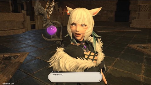 【FF14】黄金メインクエのとあるシーンのヤ・シュトラさん、ライティングの影響か城之内君のアゴみたいになってしまう