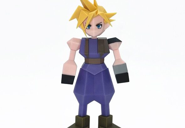 【画像】PS1のローポリを完全再現したFF7「クラウド」のフィギュアが発売。当時はこれが実写に見えたんだよな