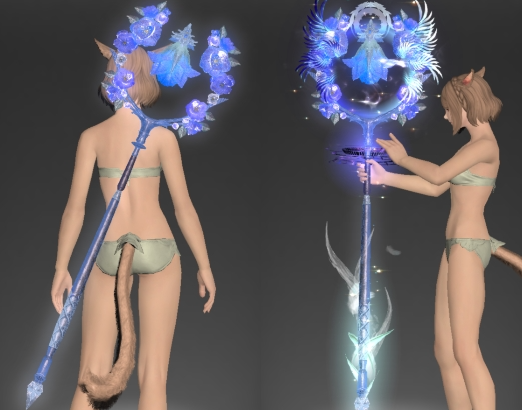 【FF14】光と闇が混ざり合い羽根のような美しい特殊エフェクト付き！IL735「絶もうひとつの未来武器」画像まとめ