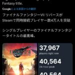 【朗報】FF7リバースがFFシリーズの中で一番同接が多い模様