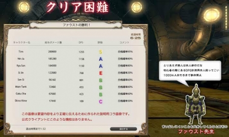 【FF14】高難度コンテンツには自分の火力が分かるセリフみたいなのを追加してほしい